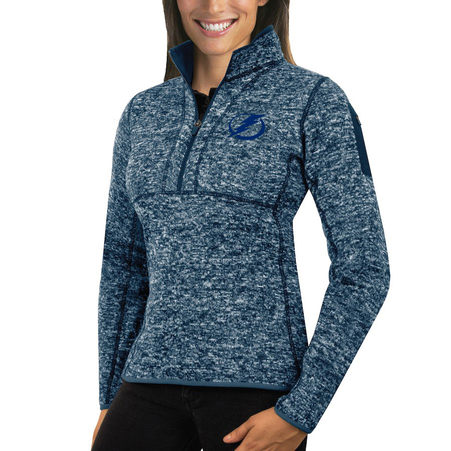 Tampa Bay Lightning Antigua Women's Fortune 1/2-Zip Pullover Sweater Royal